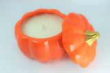 Hand Poured Soy Wax Candle - 6.5 oz Ceramic Pumpkin with Lid