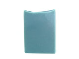 Grey Blue Bar of soap on white bckground