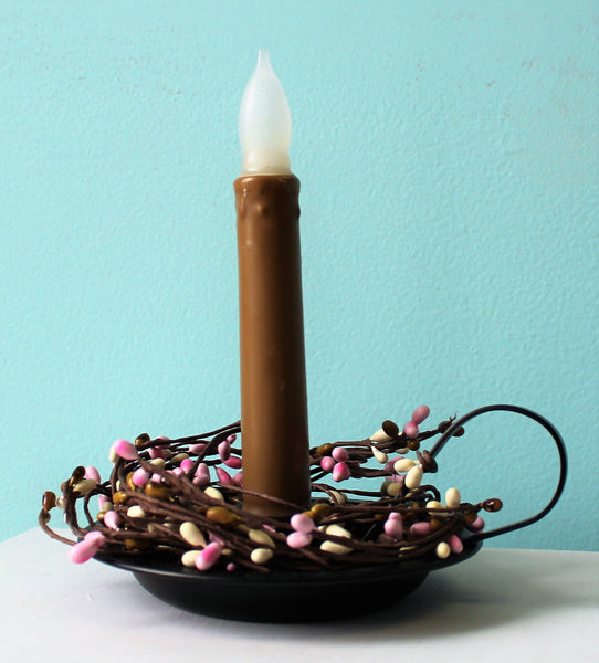 Handmade Primitive Chamberstick Candle